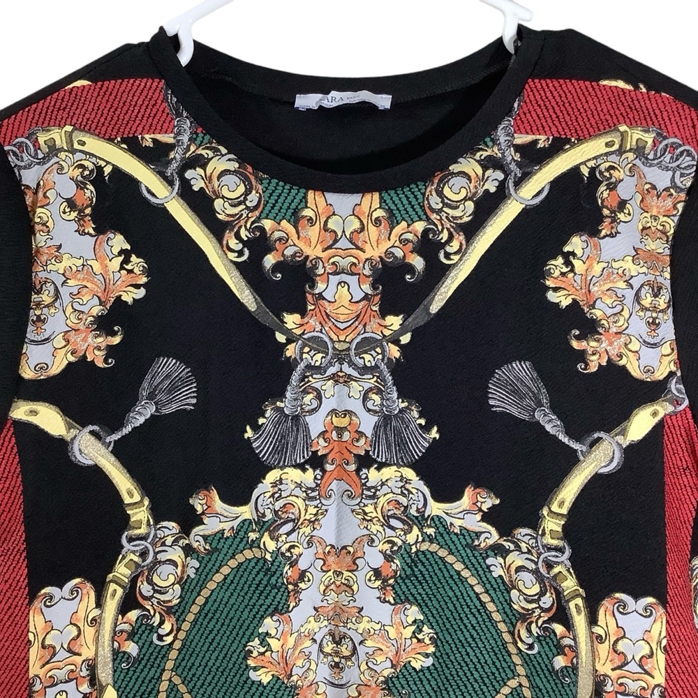 Zara Basic Short Sleeve Printed Top - image 2